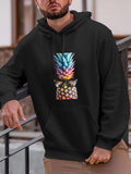 Men's Hoodie Radiant Colorful Palette On Lush Pineapple Hooded Sweatshirt
