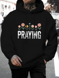 Men's Hoodie Praying With Colorful Garden Flowers And Bright Blended Shapes Hoodie