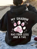Women's Hoodie My Shadow With Pink Paw Print Surrounded By Small Footprints