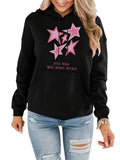 Women's Hoodie Fear Less Bold Shining Pink Stars Hoodie