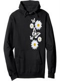 Men's Hoodie Graceful White Daisies And Butterflies Floating Gently Under Sunlight Hoodie