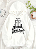 Women's Hoodie No English Text Simple Gift Box With Ribbon And Stars Illustration Gift