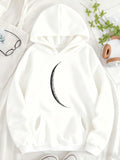 Women's Hoodie Minimal Crescent Moon Gleaming Under Soft Daylight Hoodie