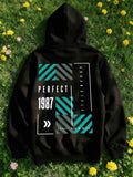 Women's Hoodie Perfect 1987 Modern Geometric Patterns With White And Teal Arrows Hoodie
