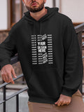 Men's Hoodie Your Design Here Repeating Modern Minimalist Bold Text Hoodie
