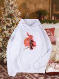 Women's Hoodie Fiery Artistic Painting With Flowing Brush Strokes Swirling Colors Rabbit