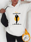 Women's Hoodie Happy Fathers Day Embracing Silhouette With Sun And Grass Father
