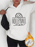 Women's Hoodie Volleyball Mom With Artistic Line Drawing Of Ball On Cozy Hoodie