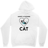 Men's Hoodie Adopt A Cat With Playful Blue Eyed Cat Sitting Calmly