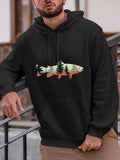 Men's Hoodie Nature Reflections With Pine Trees Among Serene Mountain Lake Fish