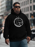 Men's Hoodie Hand Drawn White Lines Overlapping Shaped Heart Design Volleyball