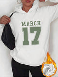 Women's Hoodie March Seventeenth Date Print On White Hoodie