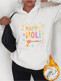 Women's Hoodie Happy Holi Colorful Paint Splashes With Water Gun Under Festive Celebration