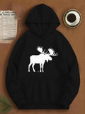 Men's Hoodie Bold Silhouette Standing Strong In The Wilderness Majestic Moose