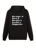 Men's Hoodie Merengue Salsa Bachata Cumbia Reggaeton On Black Sweatshirt
