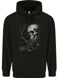Women's Hoodie Haunting Deadwood Forest With Shadows Encircling Faded Human Skull
