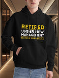 Men's Hoodie Retired Under New Management See Wife For Details Bold Humorous Text Design Hoodie