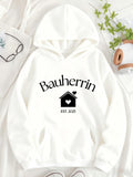 Women's Hoodie Charming Heart Home Graphic With Playful Lettering Hoodie