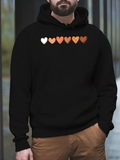 Men's Hoodie Gradient Pattern Of Hearts In Assorted Warm Tones Under Clear Skies Heart