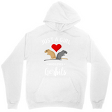 Men's Hoodie Just A Girl With Friendship And Colorful Heart Gerbils