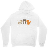 Men's Hoodie Three Playful Cartoon Cats Standing Together Cat