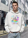 Men's Hoodie Fun Ship Rainbow Balloons With Whimsical Birthday Party Cruise Ship