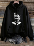 Women's Hoodie Mom Life Tasty Bubble Tea Drink With Straw Surrounded By Sweet Topping Cup