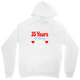Men's Hoodie 35 Years Of Being Surrounded By Red Love Hearts Hoodie