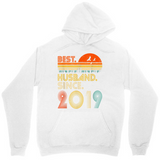 Men's Hoodie Best Husband Since 2019 Colorful Sunset And Retro Stripe Design Hoodie