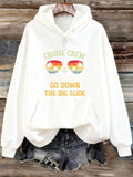 Women's Hoodie Cruise Crew Palm Trees Sunsets With Big Slide Sunglasses