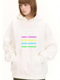 Women's Hoodie Ride Horses Vibrant Bold Letters On Cozy White Hoodie