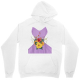 Men's Hoodie Vivid Sunflower And Red Rose Arrangement On Purple Silhouette Dress