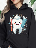 Women's Hoodie Sparkling Cheerful Bubbles With Toothpaste And Smiling Tooth