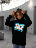 Women's Hoodie Colorful Magical Storybook With Bright Symbols On Open Page Book