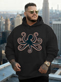 Men's Hoodie Urban Vibes With Curved Tentacles Radiating Outward Large Octopus