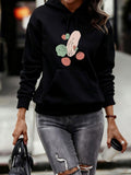 Women's Hoodie Soft Pastel Abstract Shapes With Playful Textured Vegetables Hand