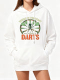 Women's Hoodie Become The Pro Version Featuring Dartboard And Flying Darts