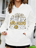 Women's Hoodie Sparkling Fireworks With Festive Gold Dots And New Year Elements