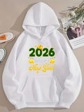 Men's Hoodie Happy New Year Sparkling Confetti Golden Hat Celebration Hoodie