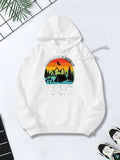 Women's Hoodie Adventure Awaits Under Sunset Skies With Pine Trees Mountain