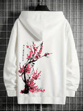 Men's Hoodie Delicate Pink Blossoms On Elegant Branch Under Morning Sunshine Tree