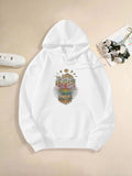 Women's Hoodie Blooming Wildflowers Among Sunshine Butterflies Cactus