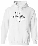 Men's Hoodie Minimalist Line Art Of Playful Puppy Dog