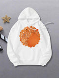 Women's Hoodie Abstract Orange Bubble Pattern Radiating Warmth And Soft Glow Circle