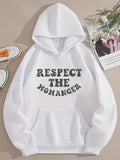 Men's Hoodie Respect The Mohanger Bold Black Letters On White Hoodie