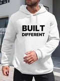 Men's Hoodie Built Different Minimalist Modern Typography Sweatshirt Under Daylight Hoodie