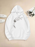 Women's Hoodie Delicate Floating Dandelion Seeds Blowing In Gentle Spring Breeze Flower