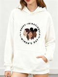 Women's Hoodie Happy International Womens Day With Diverse Female Portrait Illustration