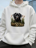 Men's Hoodie Faithful And True Among Green Grass With Black Labrador Dog