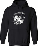 Men's Hoodie Enjoy Your Day Jumping Fish Splashing Water With Dynamic Motion Fishing Rod